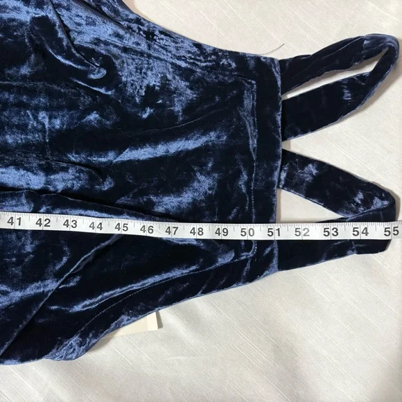 Anthropologie Navy Velvet Halter Maxi Dress NWT M - Picture 9 of 11